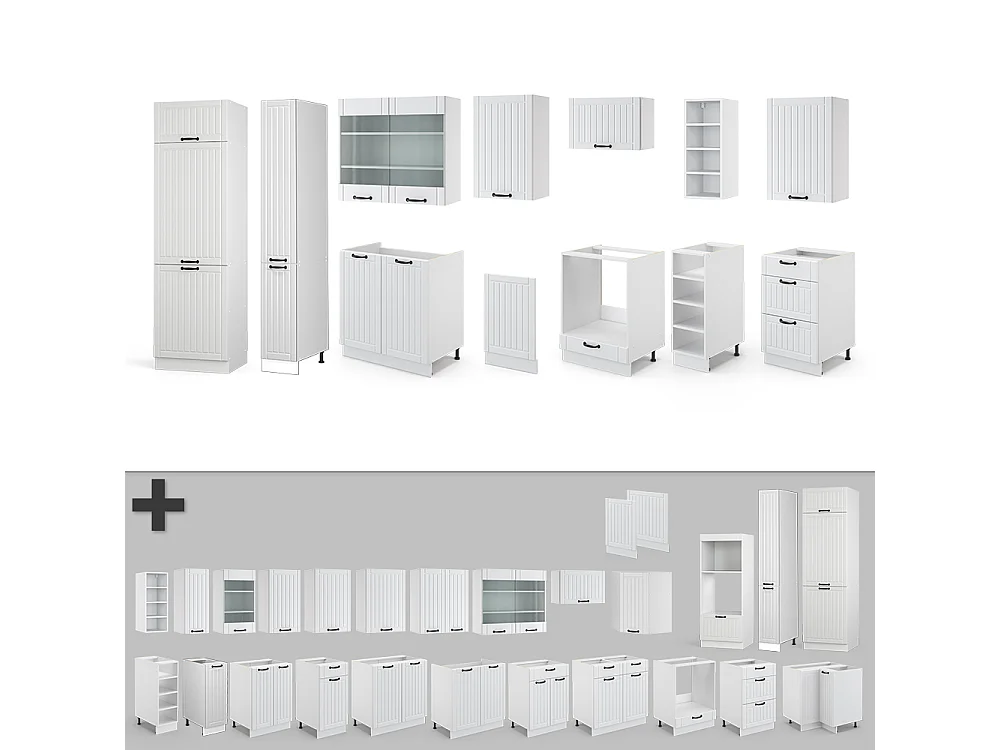 Cuisine blanc campagne/blanc 355x60x81.6 fame-line