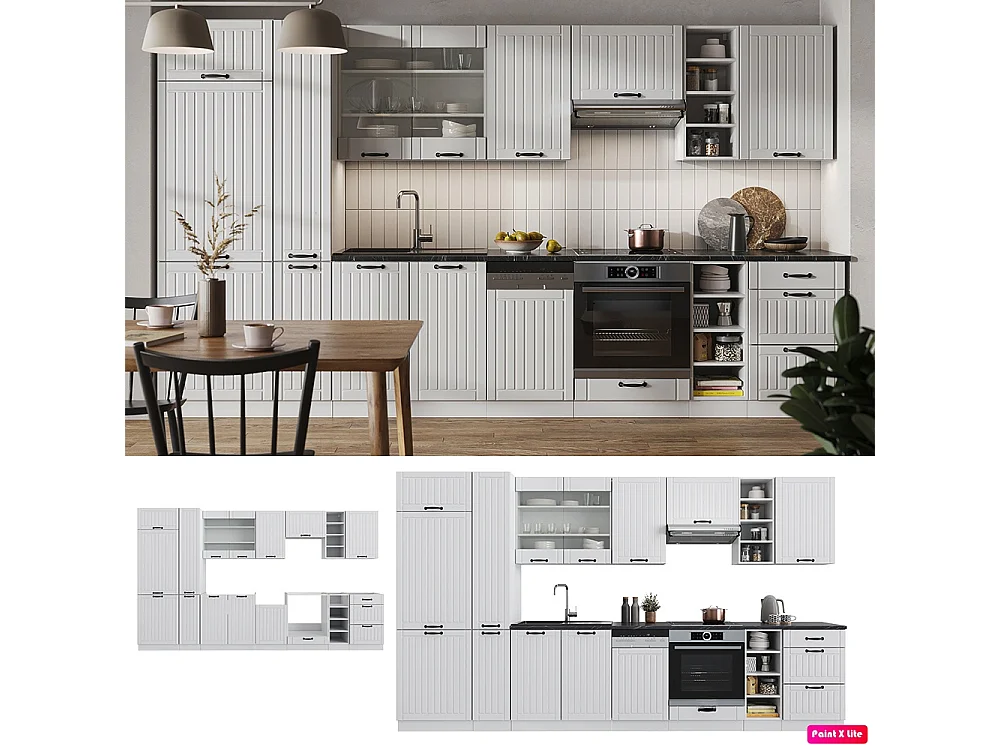 Cuisine blanc campagne/blanc 355x60x81.6 fame-line