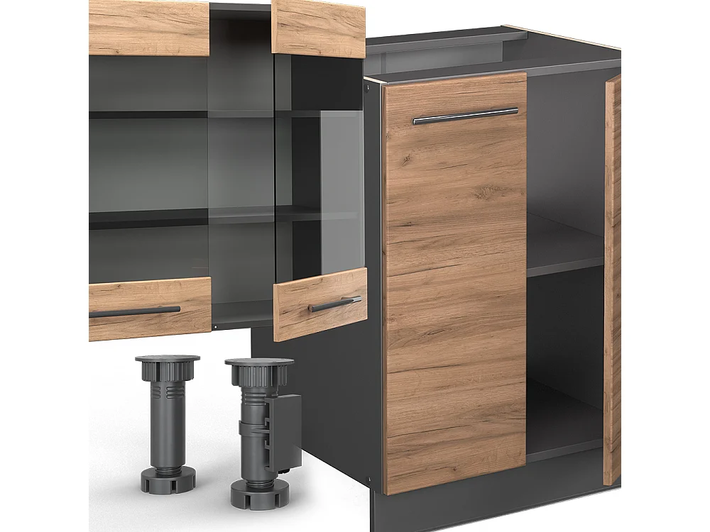 Cucina componibile quercia dorata/antracite 300x60x81.6 fame-line