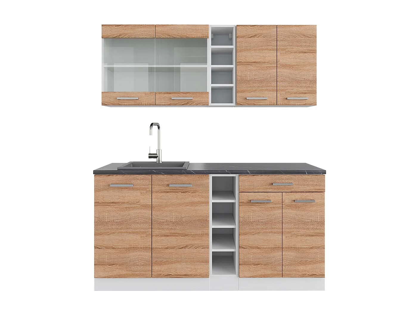 Cocina versátil sonoma/blanco 160x60x81.6 r-line