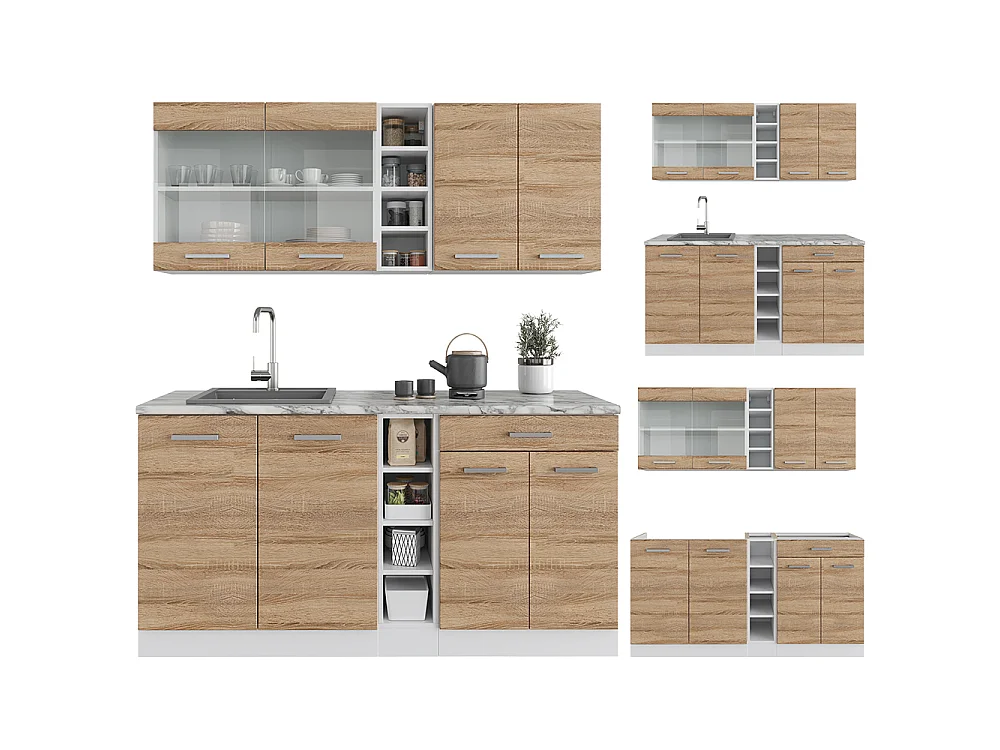 Cuisine sonoma/blanc 160x60x81.6 r-line