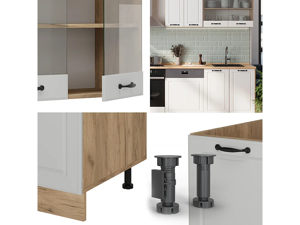 Cuisine blanc campagnard/chêne doré 300x46x81.6 r-line