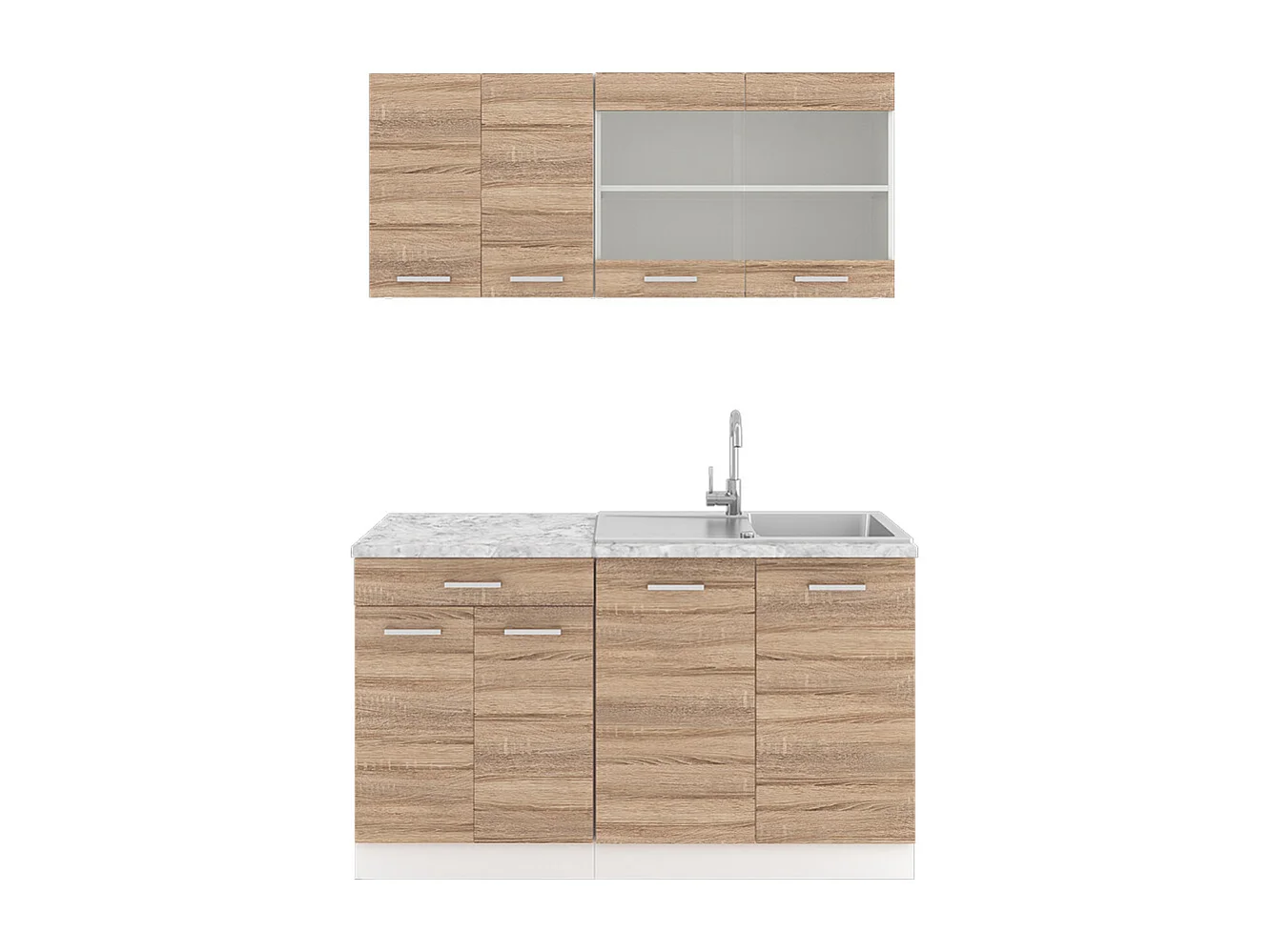 Cucina monoblocco sonoma 140x60x81.6 r-line