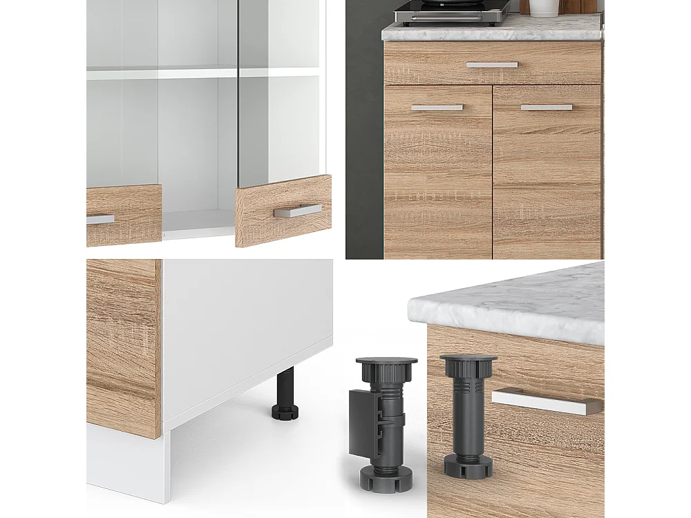 Cucina monoblocco sonoma 140x60x81.6 r-line