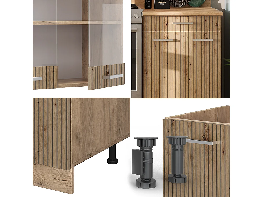 Küchenzeile artisan-eiche/goldkraft eiche 200x60x81.6 r-line