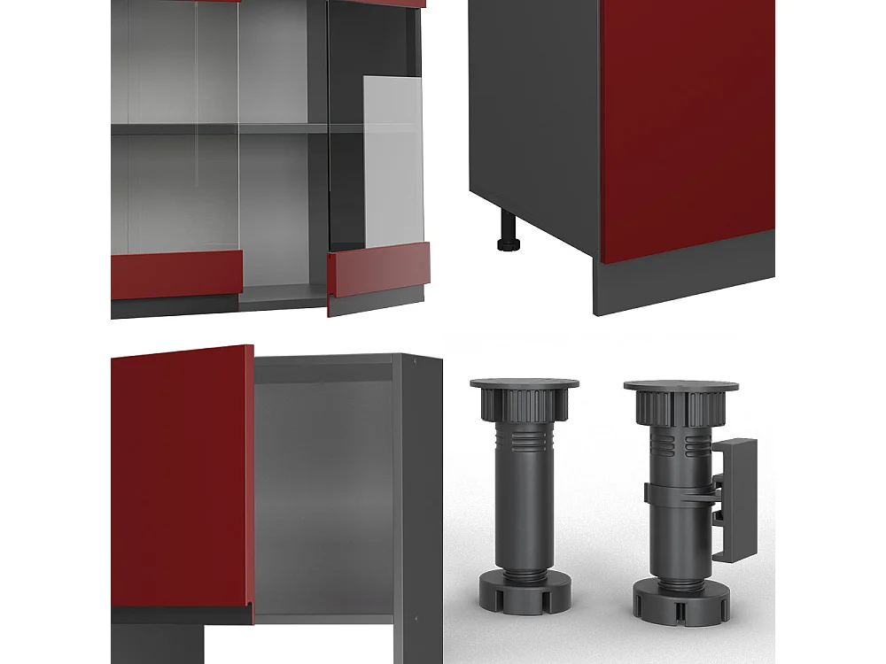 Cuisine rouge/anthracite 300x46x81.6 r-line