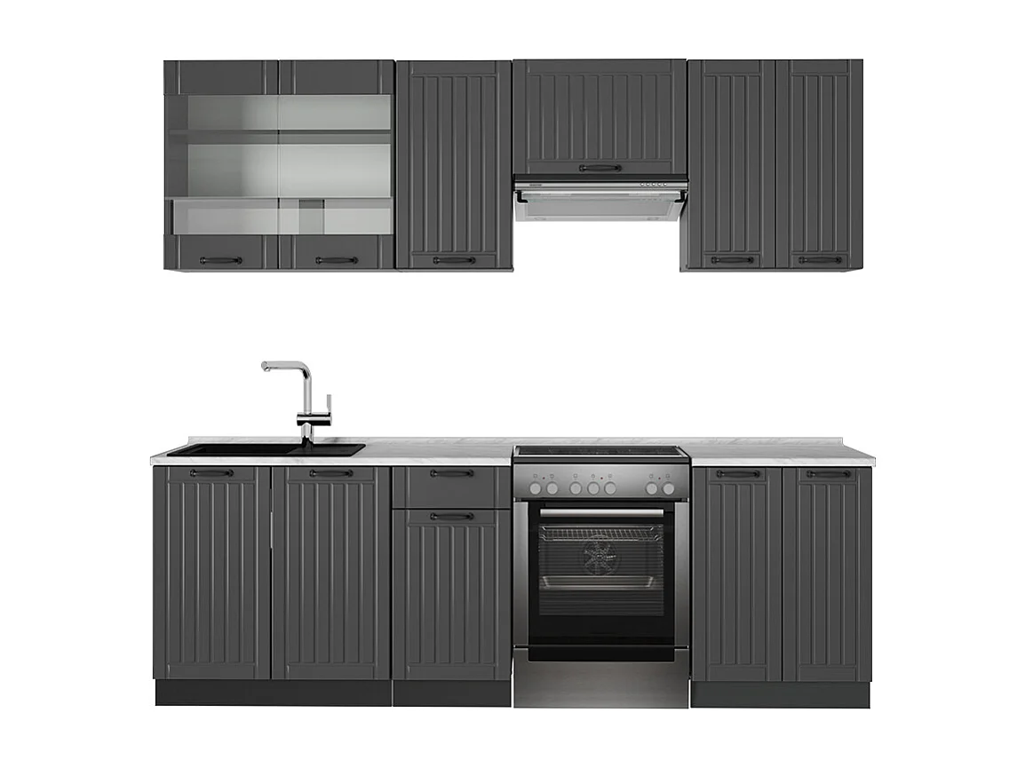Cuisine gris foncé 240x60x81.6 fame-line