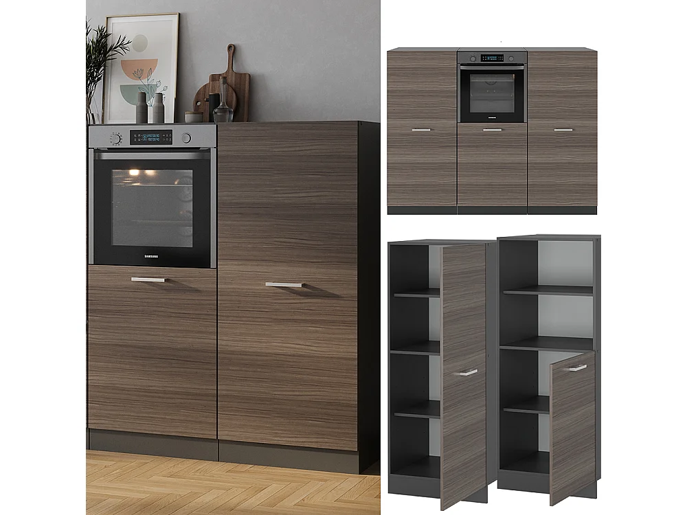 Bloc cuisine gris noble/anthracite 180x46x81.6 r-line