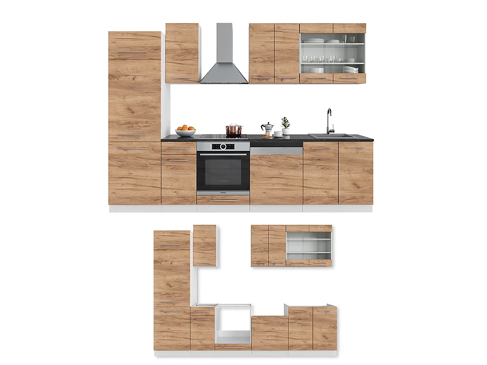 Pentry guldkraft ek/vit 300x60x81.6 fame-line