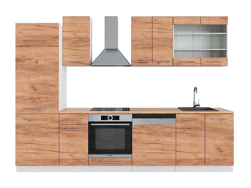 Cucina componibile quercia dorata/bianco 300x60x81.6 fame-line