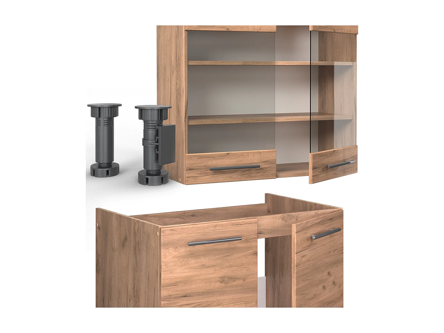 Mueble de cocina roble dorado 235x60x81.6 fame-line