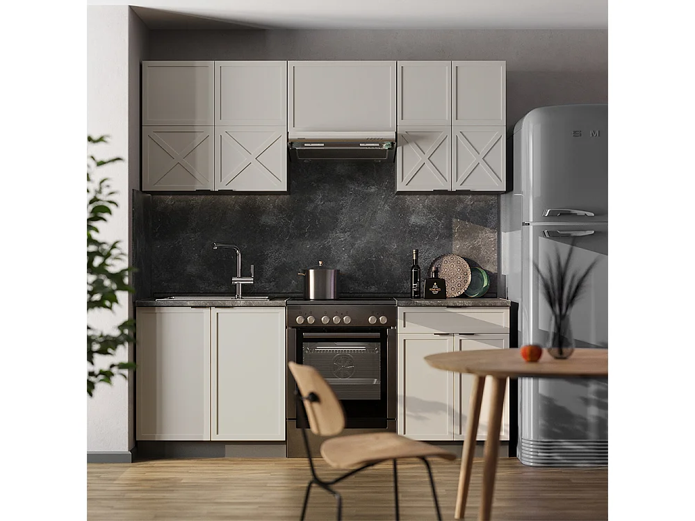 Cuisine grisbeige/anthracite 200x60x81.6 fame-line