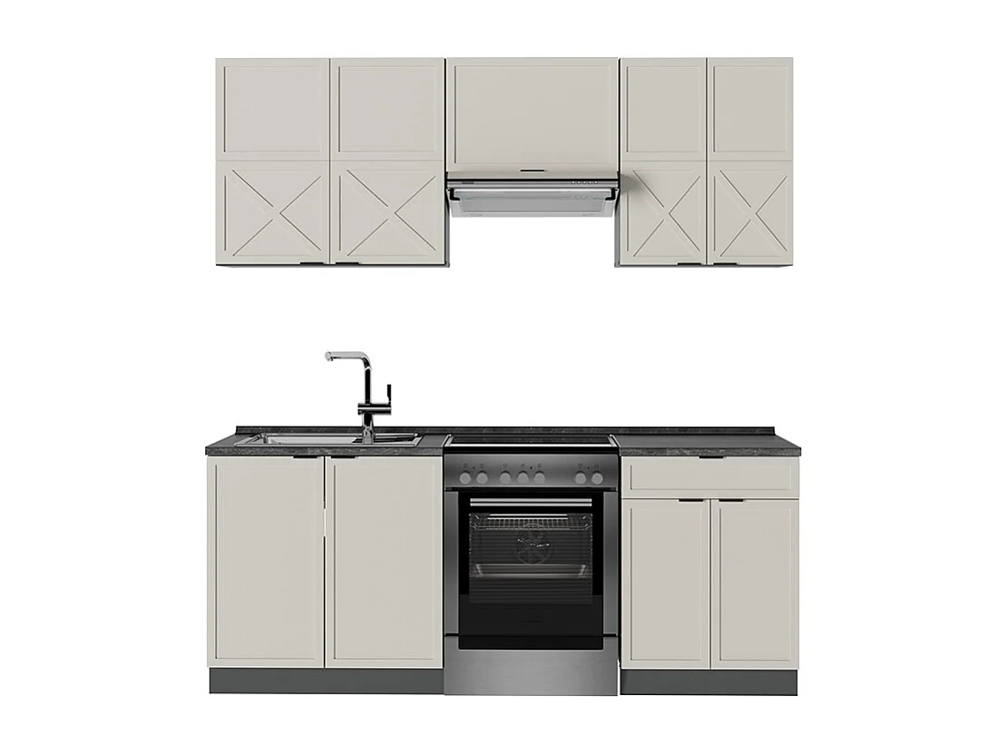 Cuisine grisbeige/anthracite 200x60x81.6 fame-line