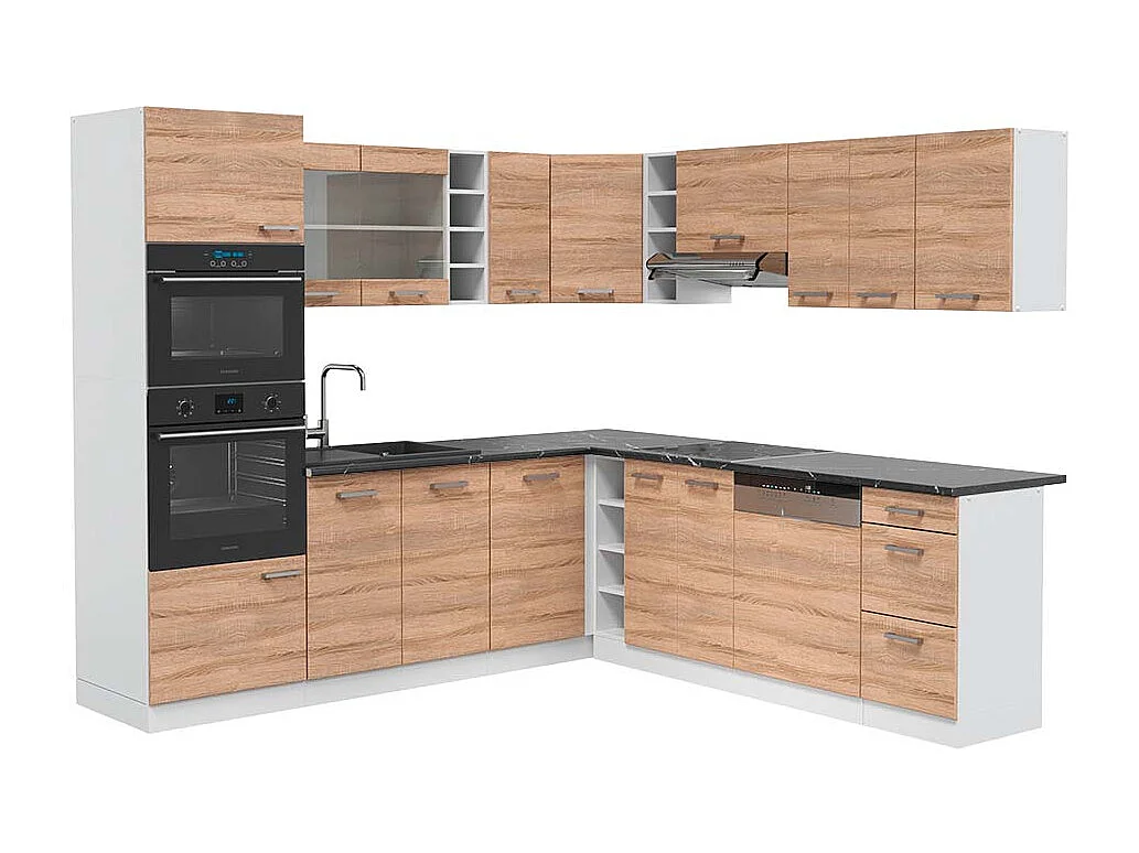 Cuisine en angle sonoma/blanc 247x60x81.6 r-line