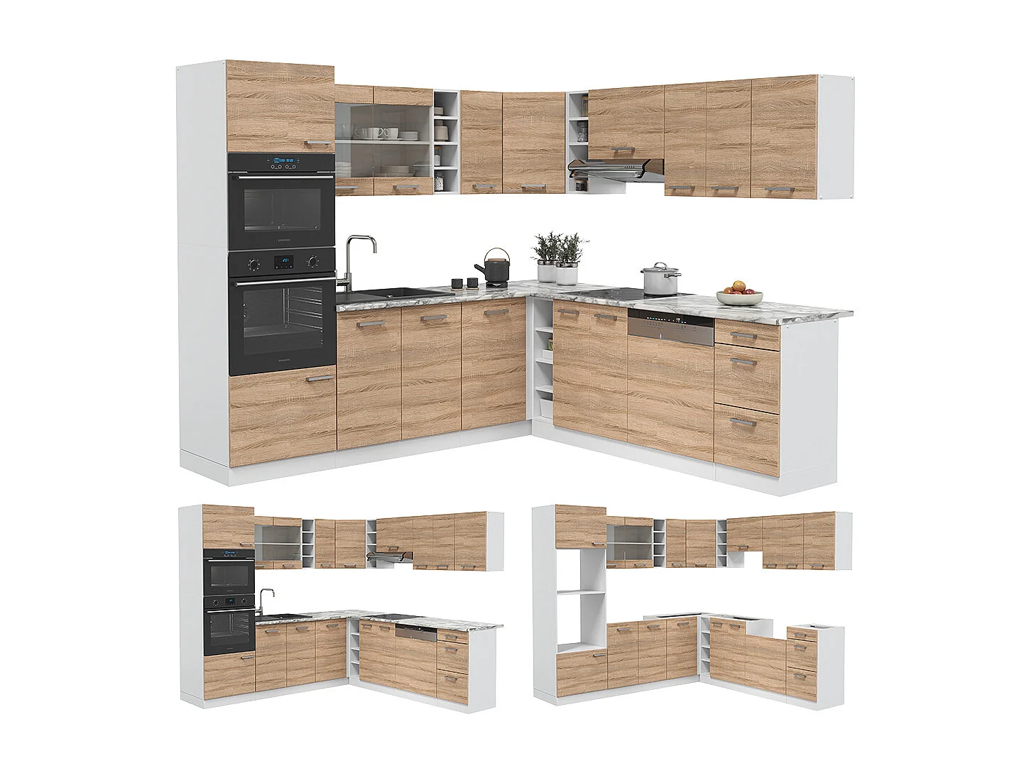 Cuisine en angle sonoma/blanc 247x60x81.6 r-line