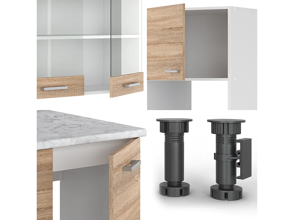 Hjørnekøkken sonoma/hvid 247x60x81.6 r-line