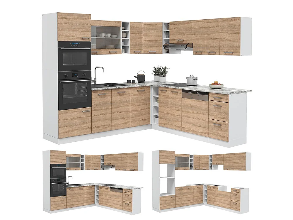 Cuisine en angle sonoma/blanc 247x60x81.6 r-line
