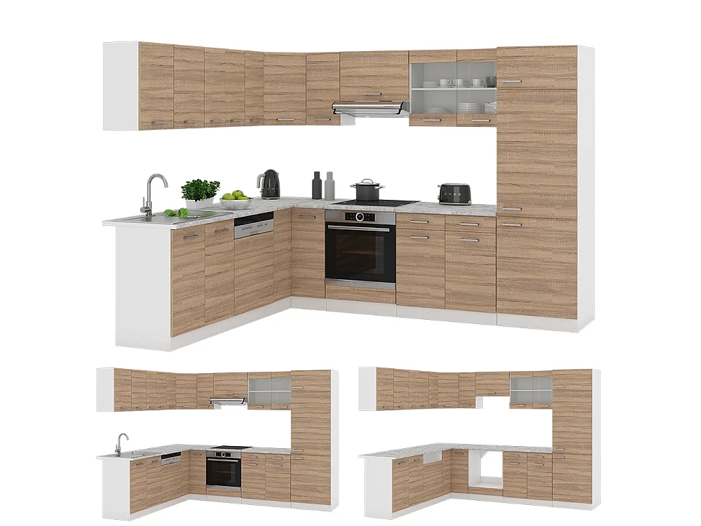 Cuisine en angle sonoma/blanc 287x46x81.6 r-line