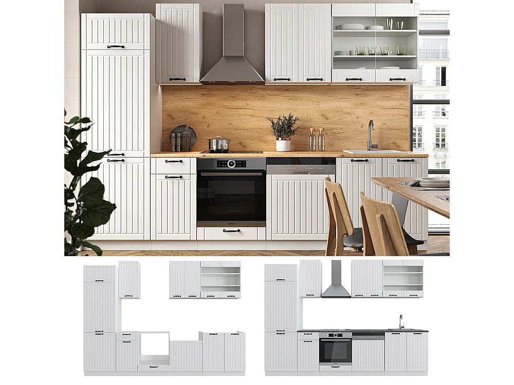 Cuisine blanc campagne/blanc 300x60x81.6 fame-line