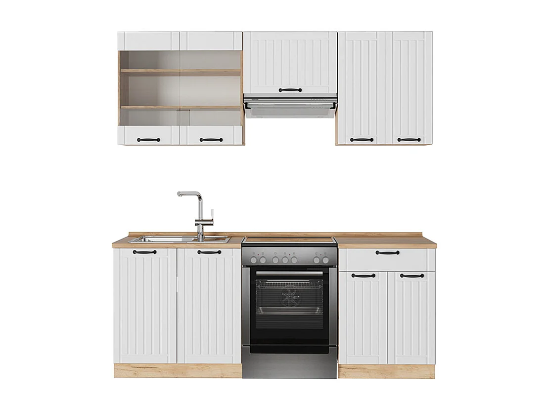Mueble de cocina blanco casa de campo 200x60x81.6 fame-line
