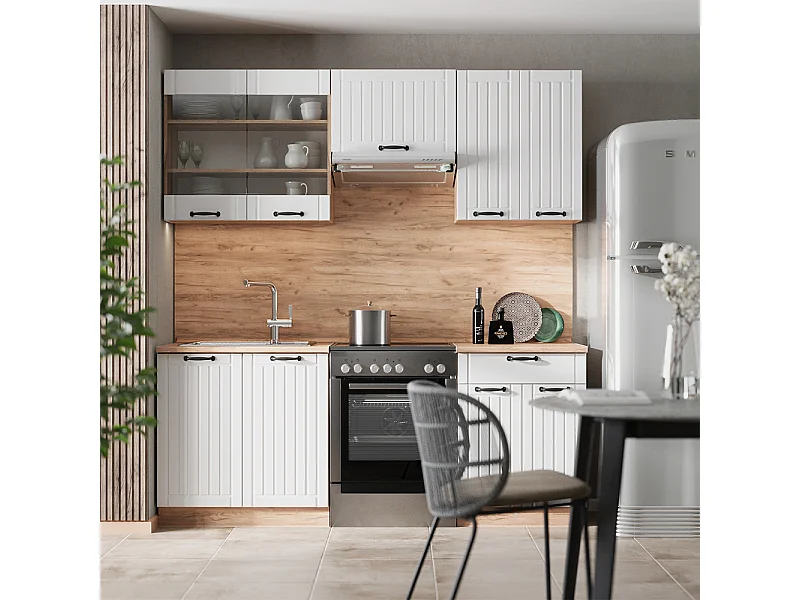 Cuisine blanc campagne 200x60x81.6 fame-line