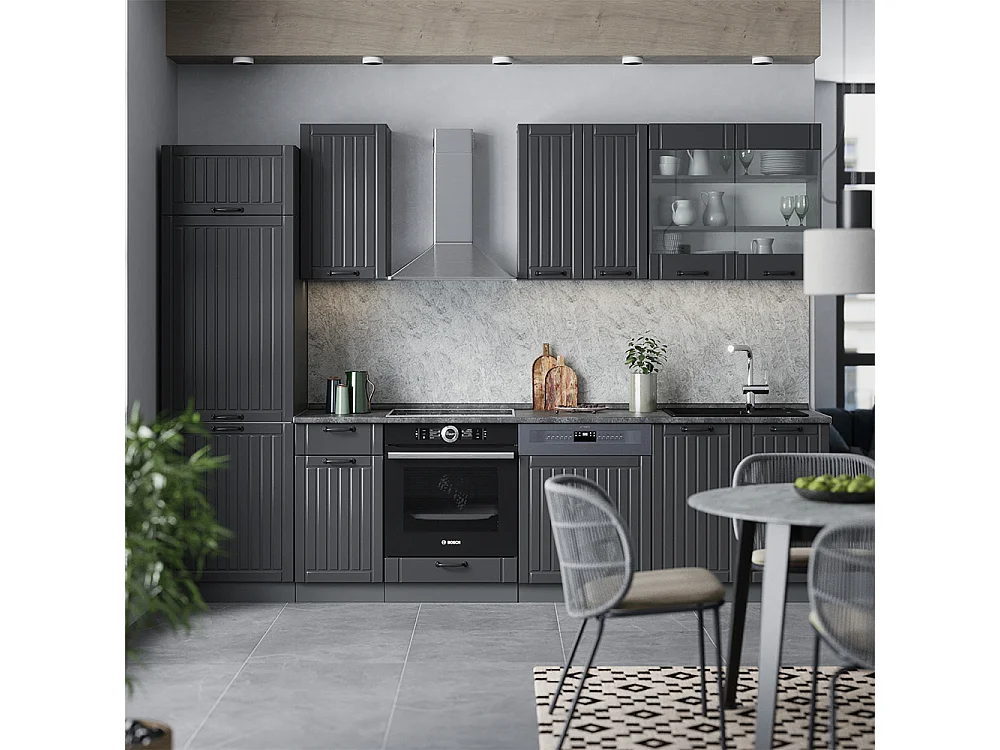 Mueble de cocina gris oscuro 300x60x81.6 fame-line