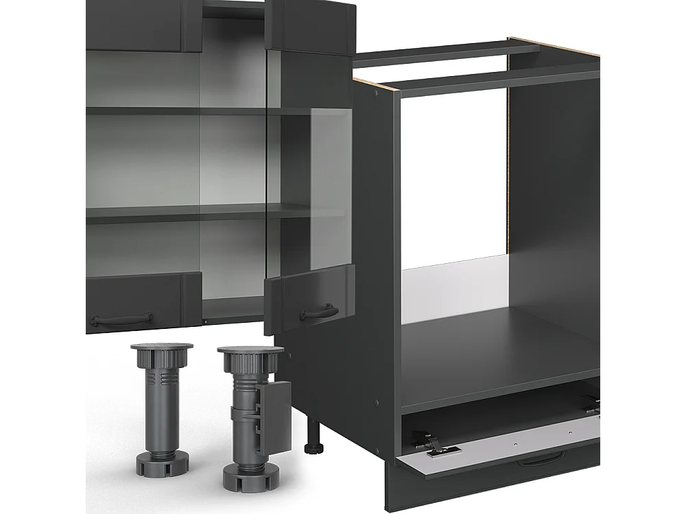 Mueble de cocina gris oscuro 300x60x81.6 fame-line