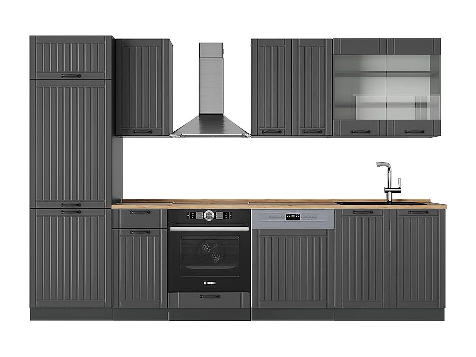 Cucina componibile grigio scuro 300x60x81.6 fame-line