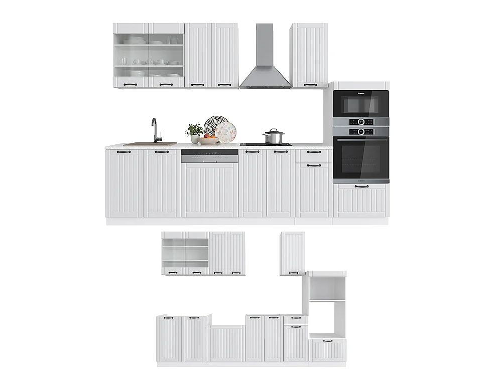 Køkkenrække hvidt landsted/hvid 300x60x81.6 fame-line
