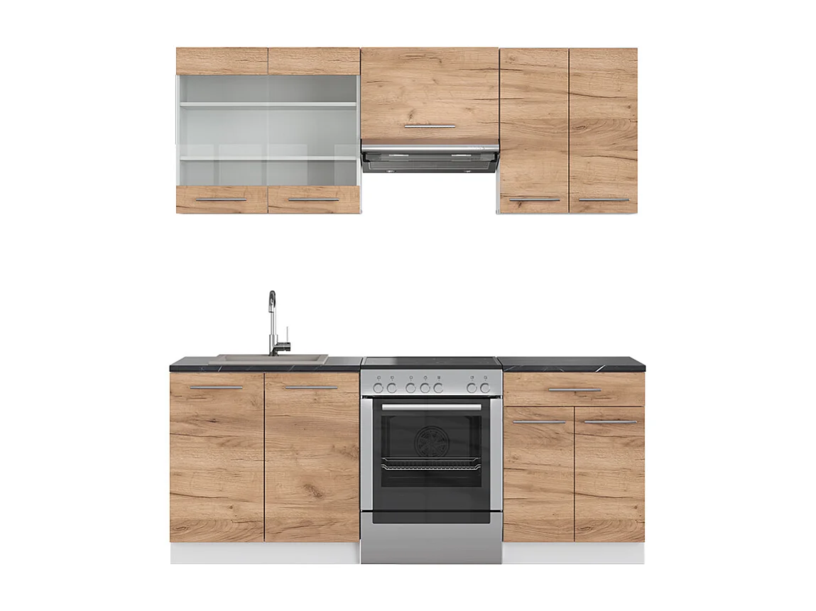 Cuisine chêne doré/blanc 200x60x81.6 fame-line
