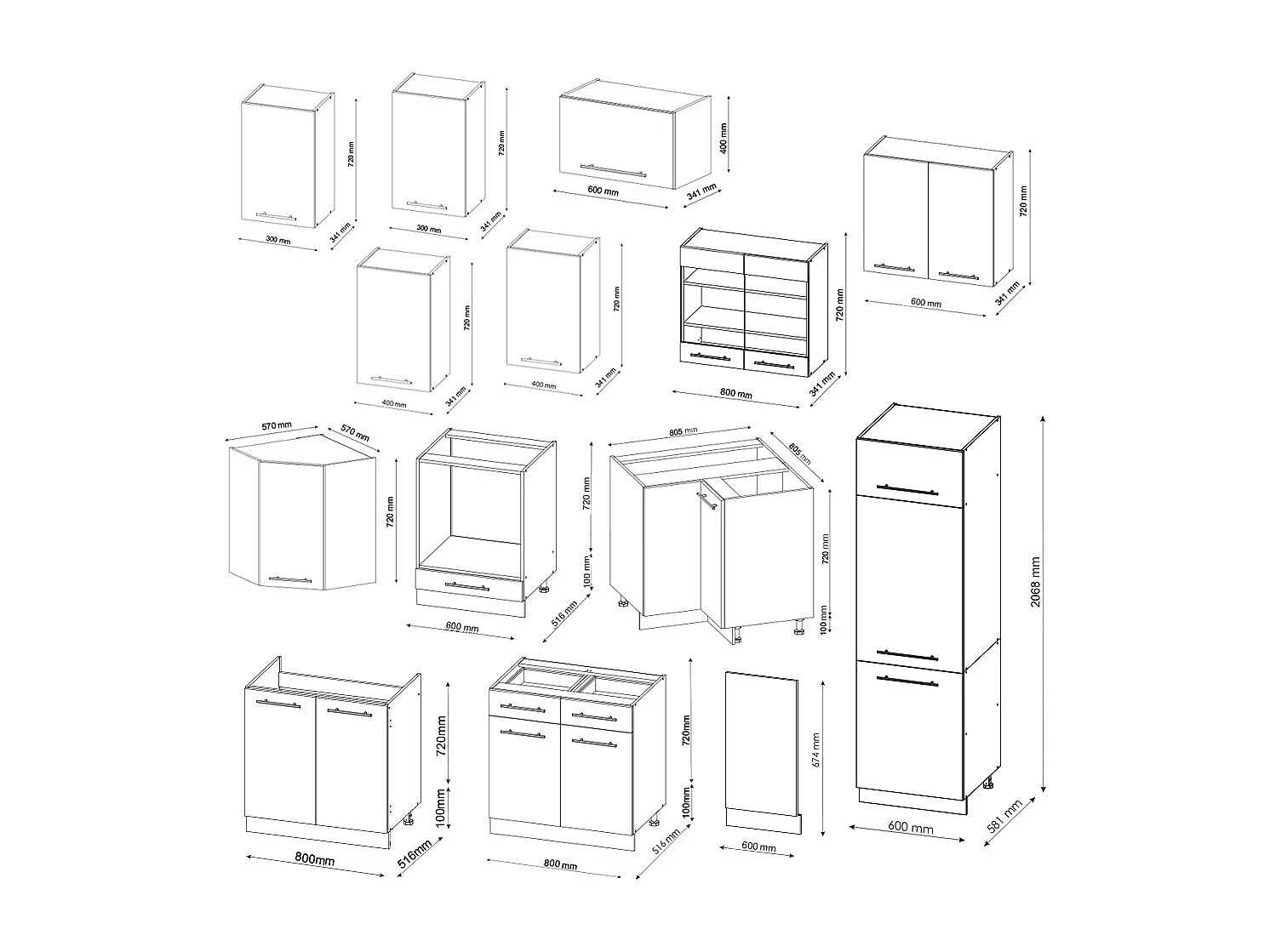 Cucina angolare completa verde-oro country house/bianco 287x60x81.6 fame-line