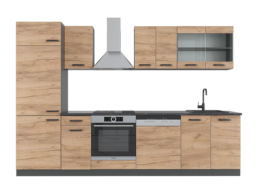 Cuisine chêne doré/anthracite 300x46x81.6 r-line