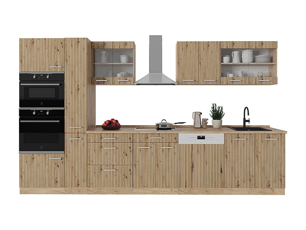Mueble de cocina roble artesanal/roble dorado 350x60x81.6 r-line