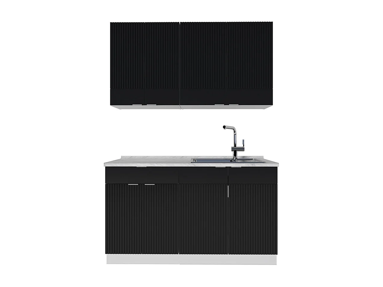 Enskilt kök svart randig/vit 140x60x81.6 fame-line