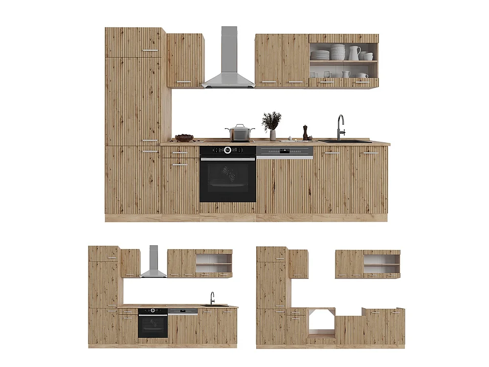 Cuisine chêne artisan/chêne doré 300x60x81.6 r-line