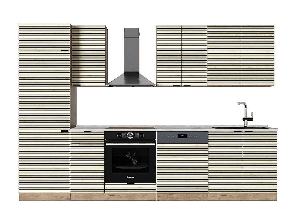 Mueble de cocina panel de roble/roble goldkraft 300x46x81.6 fame-line