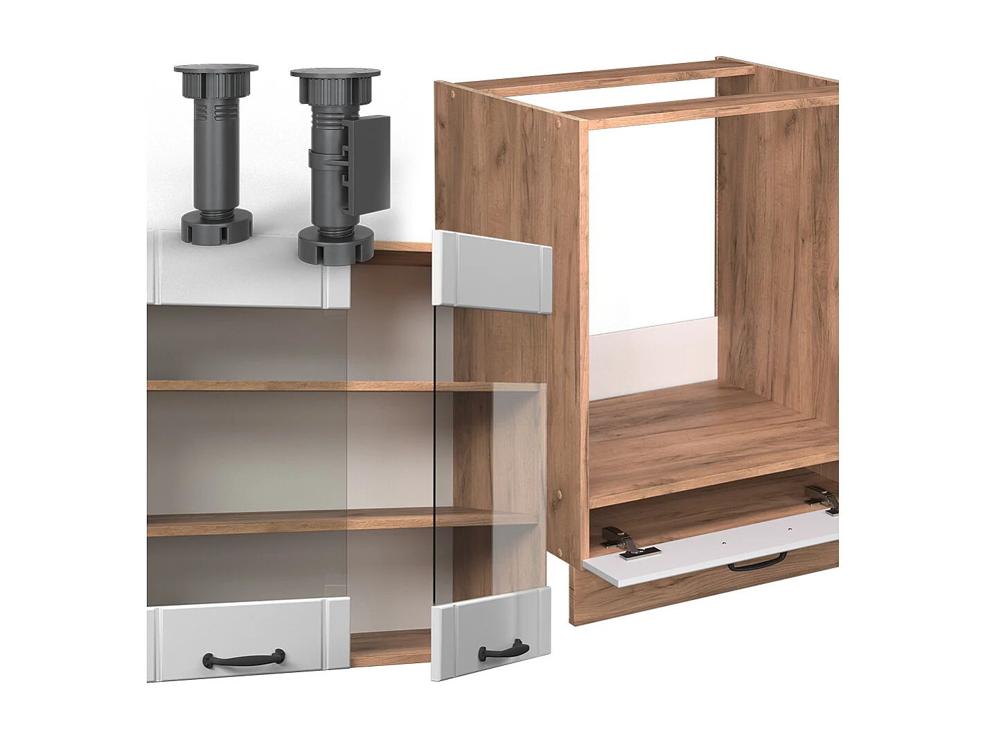 Cocina esquinera blanco casa de campo 190x60x81.6 fame-line