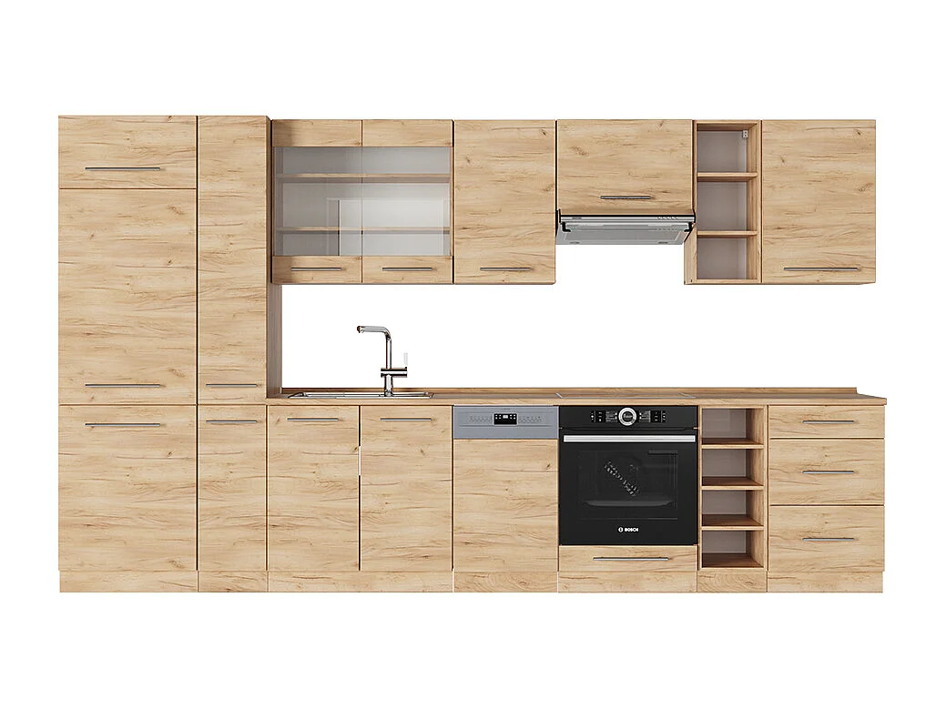 Mueble de cocina roble dorado 355x60x81.6 fame-line