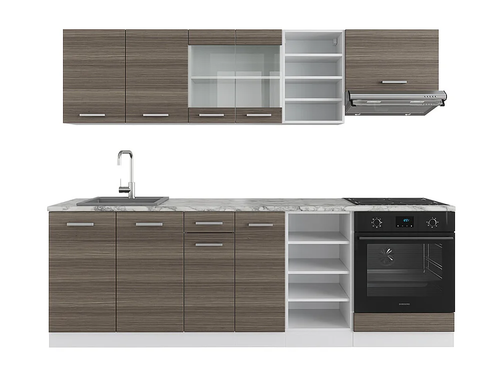 Cuisine gris noble/blanc 240x46x81.6 r-line