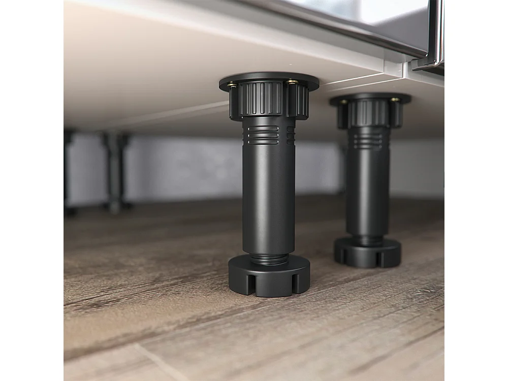 Ligne de cuisine anthracite brillant/blanc 240x60x81.6 raul