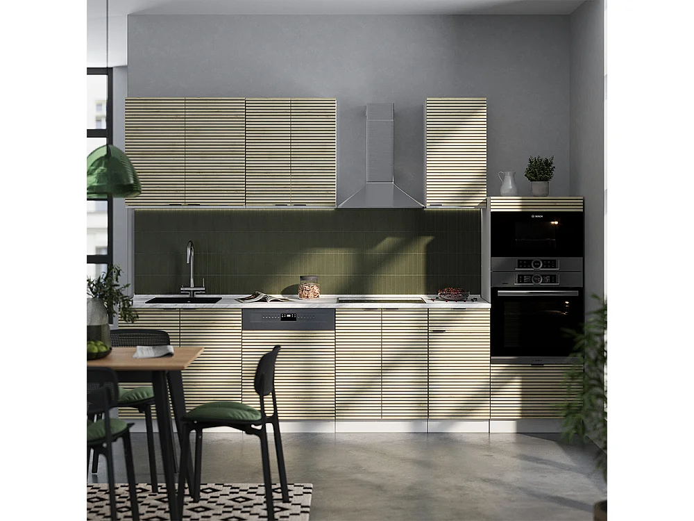 Aneks kuchenny panel dębowy/biały 300x60x81.6 fame-line