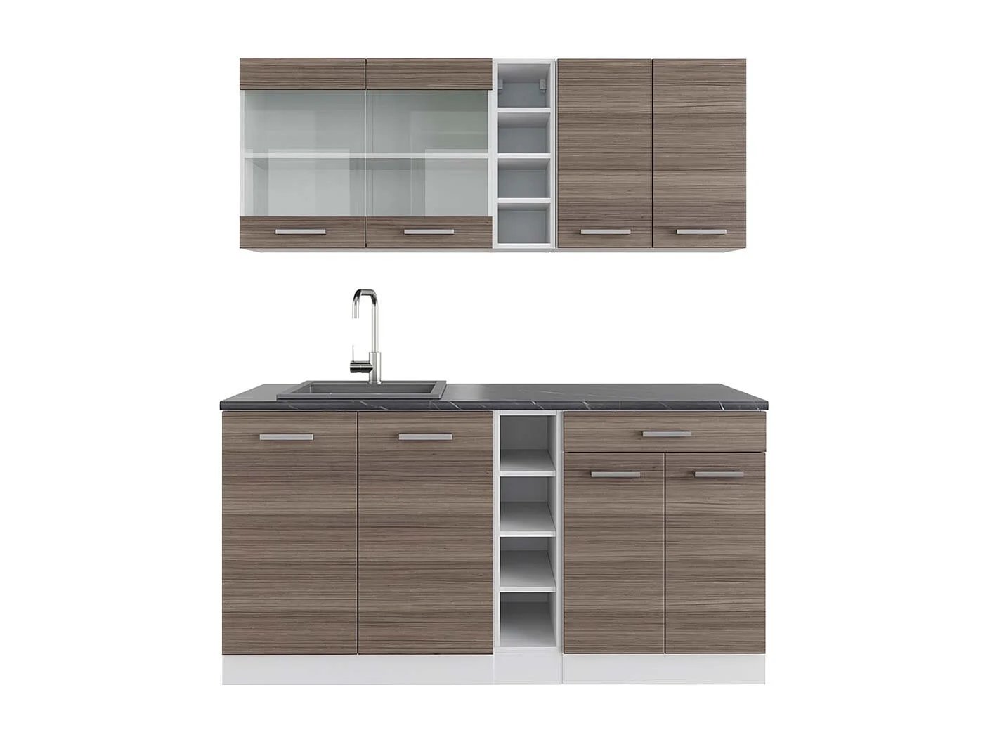 Cocina versátil precioso gris/blanco 160x60x81.6 r-line