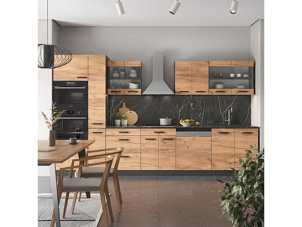 Cuisine chêne doré/anthracite 350x46x81.6 r-line