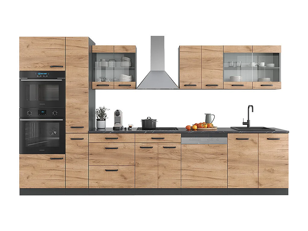 Cuisine chêne doré/anthracite 350x46x81.6 r-line