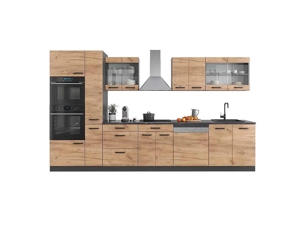 Køkkenrække guld power eg/antracit 350x46x81.6 r-line