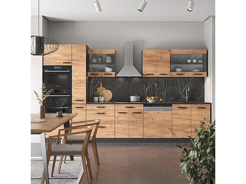 Cuisine chêne doré/anthracite 350x46x81.6 r-line