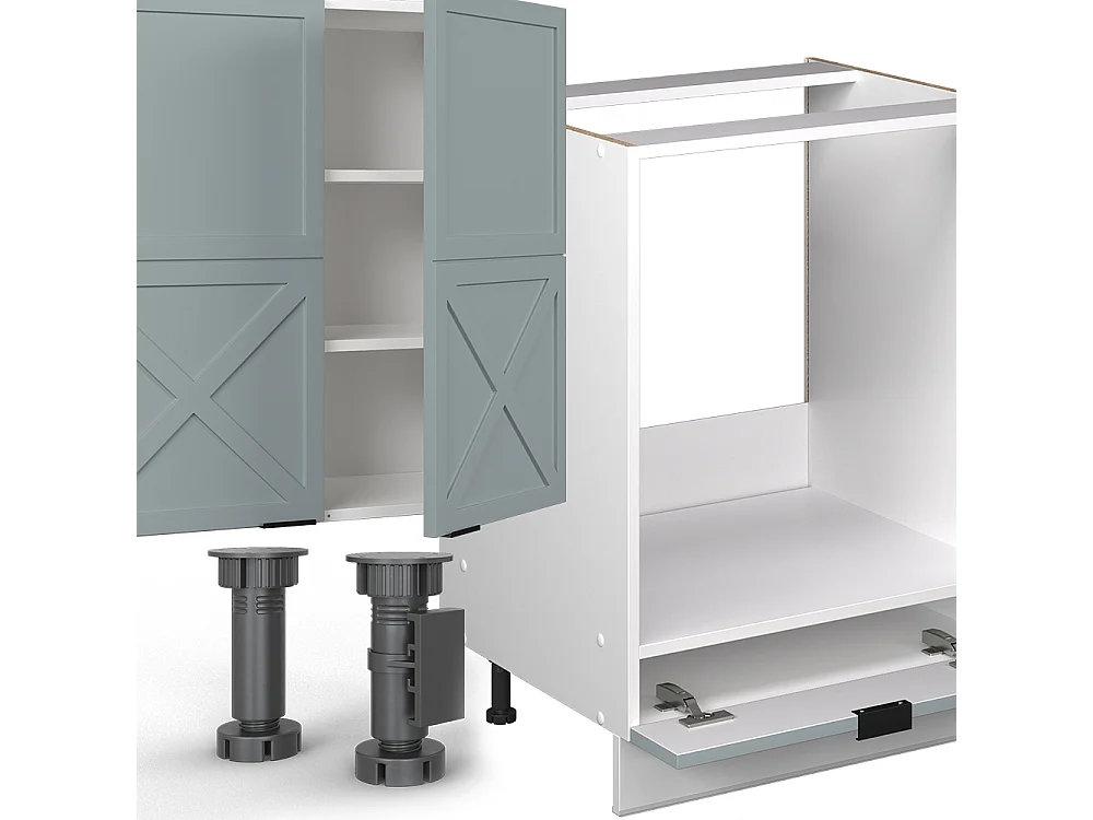 Cuisine bleu clair-gris/blanc 300x46x81.6 fame-line