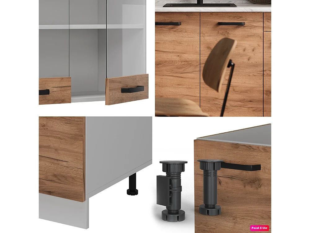 Cucina monoblocco quercia dorata/bianco 140x60x81.6 r-line