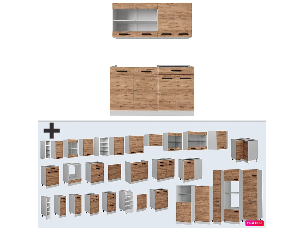 Cucina monoblocco quercia dorata/bianco 140x60x81.6 r-line