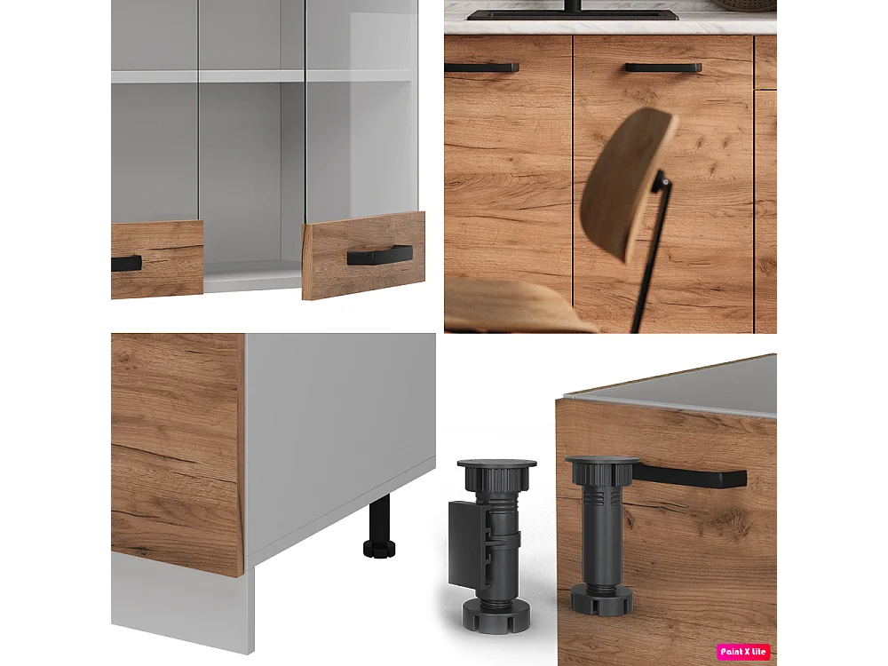 Cuisine chêne doré/blanc 140x60x81.6 r-line